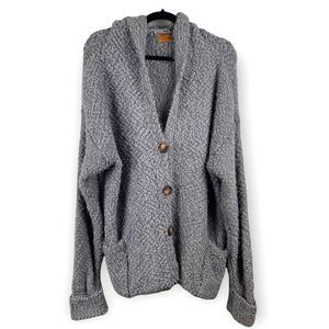 NWOT POL Super Soft Knit Button Down Grey Cardigan Womens Sz L